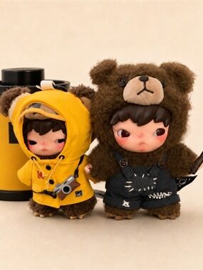 POP MART HIRONO Kodak Click Bear & Fight for Joy Plush Bundle No Box